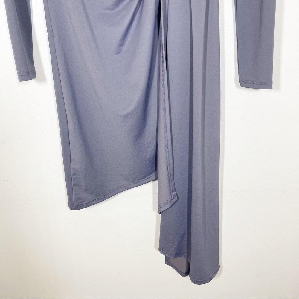 NWT Topshop Asymmetrical Crepe Sheath Dress Long Sleeves Lavender Purple Sz 4 - Picture 7 of 16
